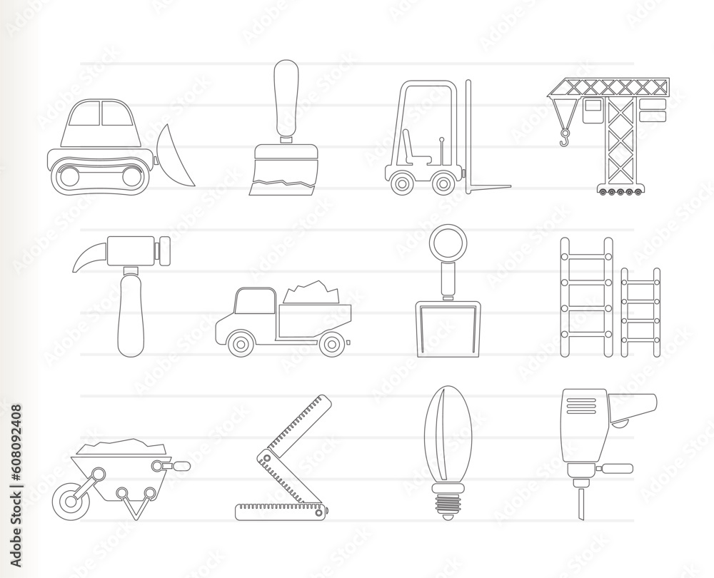 Building and Construction equipment icons - Vector Icon Set Building and Construction equipment icons - Vector Icon Set
