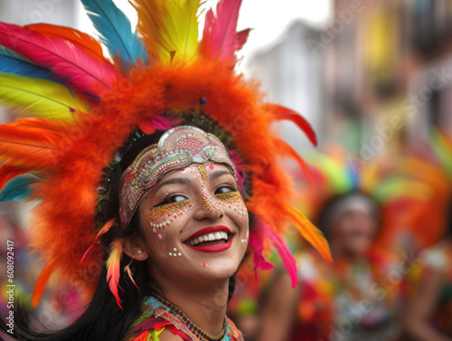 Festivities in Southamerica. A mexican female dancer