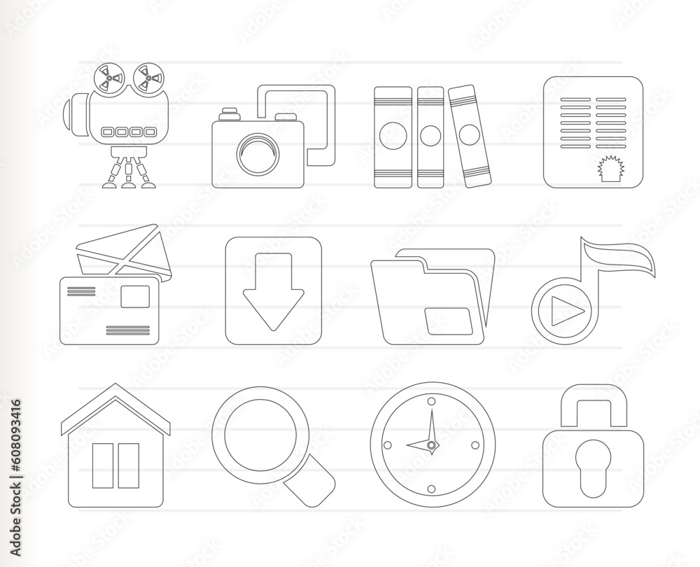 Fototapeta premium Computer and website icons - vector icon set