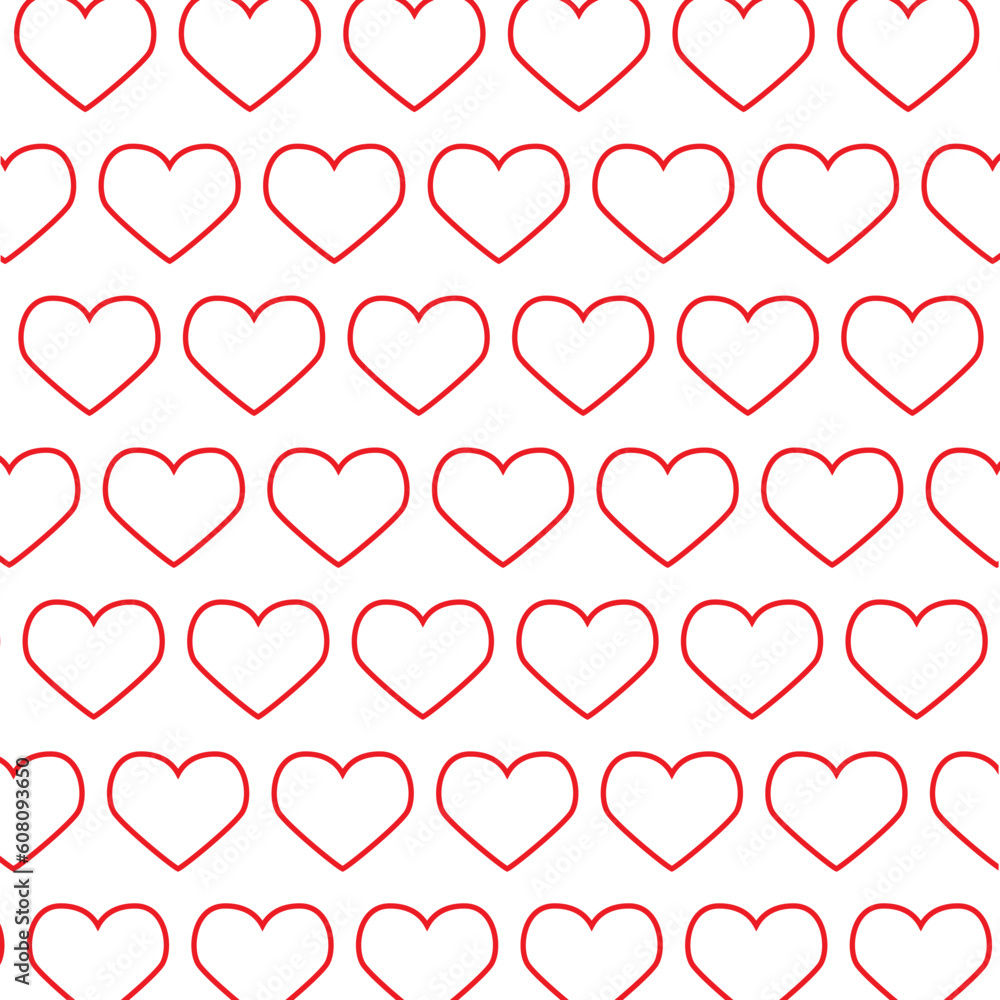 Abstraction from red hearts on a white background.Vector illustration Abstraction from red hearts on a white background.Vector illustration