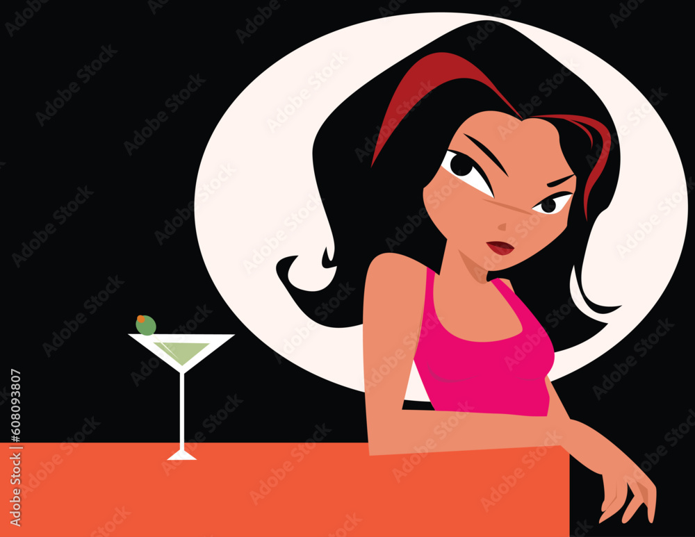 woman with glass of martini