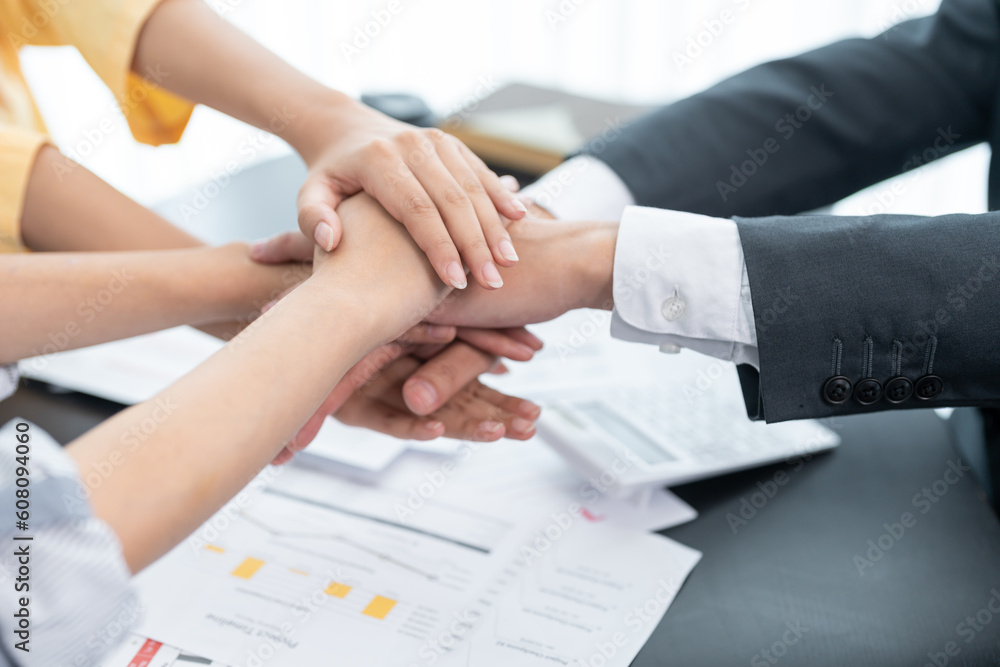 Obraz premium Businessmen making handshake with partner, greeting, dealing, merger and acquisition, business cooperation concept, for business, finance and investment background, teamwork and successful
