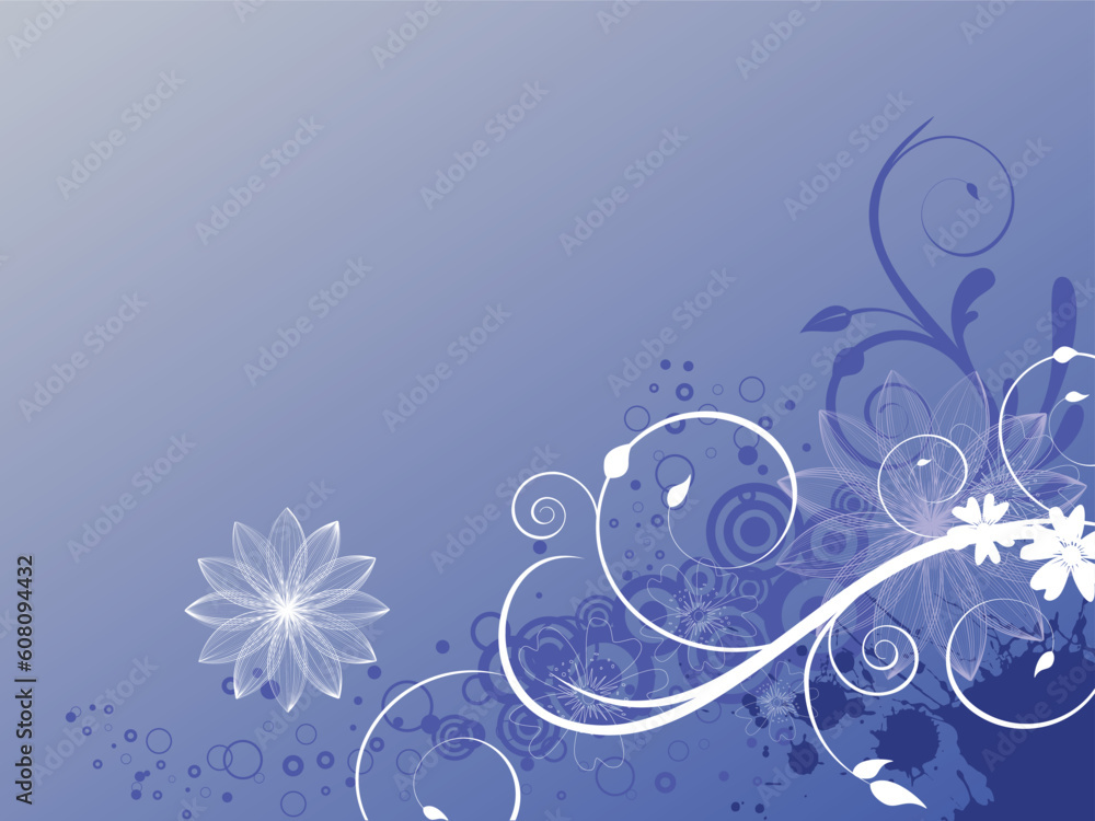 vector eps10 illustration of floral elements on a blue background vector eps10 illustration of floral elements on a blue background
