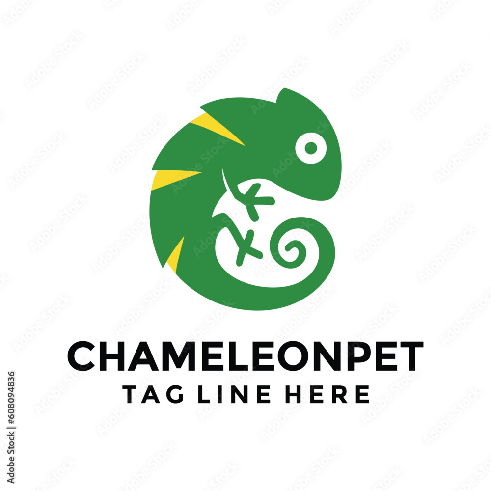 logo vector chameleon green pet logo vector chameleon green pet