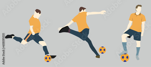 Football player collection flat illustration