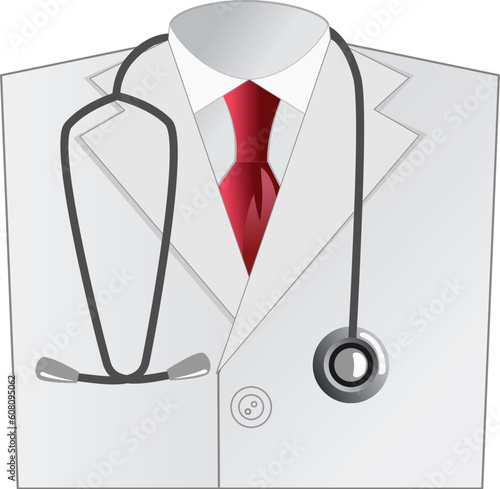medical doctor white coat with stethoscope vector