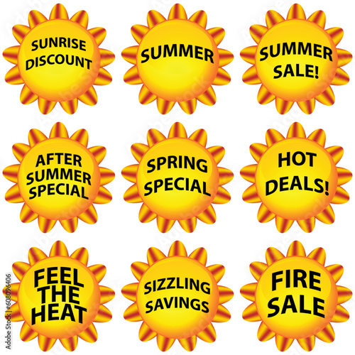 An image of a sunny flower button set.