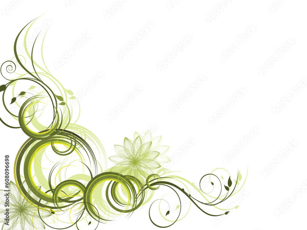 vector illustration eps10 of green floral elements vector illustration eps10 of green floral elements