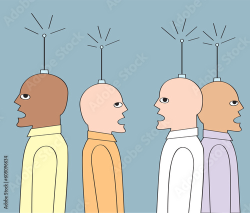 Men with antennae coming out of their head - the ultimate wireless technology.