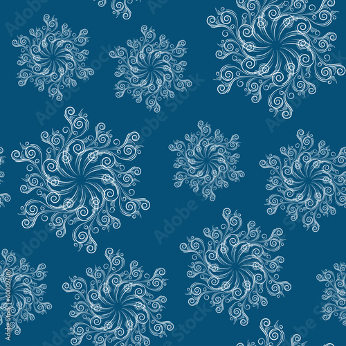Seamless pattern from snowflakes(can be repeated and scaled in any size)