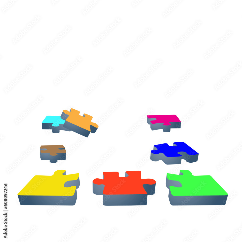 Colour puzzles on a white background.vector Colour puzzles on a white background.vector