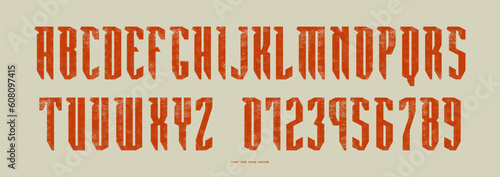 Narrow sans serif font in military style