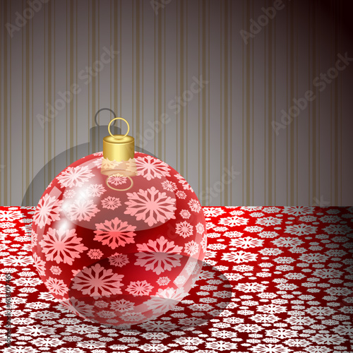 Wallpaper Mural Christmas POSTER with a red ball Torontodigital.ca