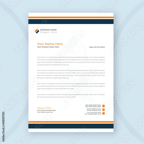 Modern Creative and Clean business style letterhead template of your company 