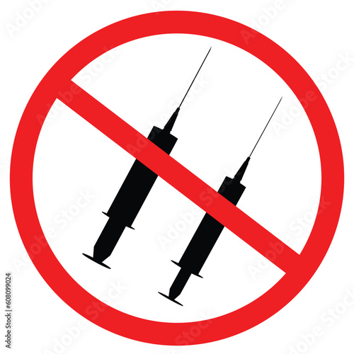 Vector illustration of sign stop drugs