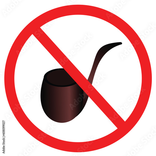 Vector illustration of sign stop smoke tobacco