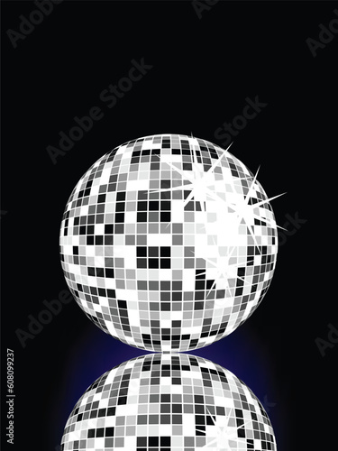 vector eps10 illustration of a mirror ball on a colorful background