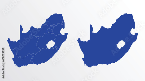 South Africa  map vector illustration. blue color on white background