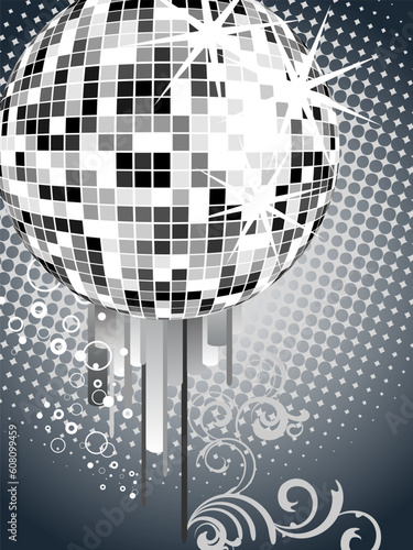 vector eps10 illustration of a mirrow ball on an abstract background