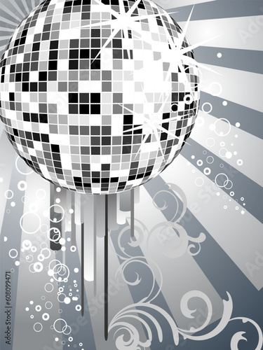 vector eps10 illustration of a mirrow ball on an abstract background