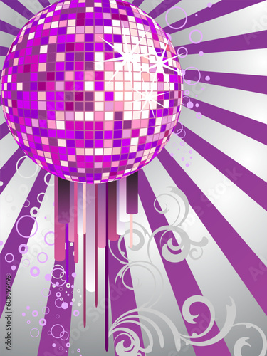 vector eps10 illustration of a mirror ball on an abstract background