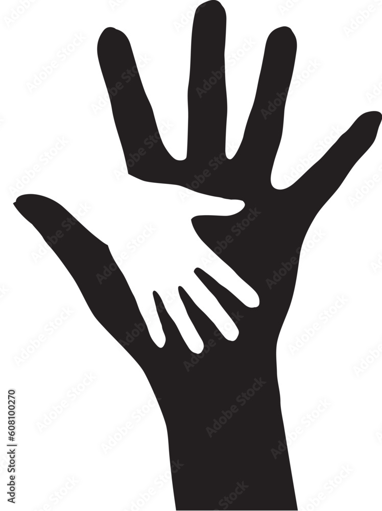 Helping hands. Abstract illustration for design.