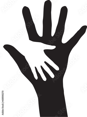 Helping hands. Abstract illustration for design.