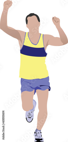 The running man. Vector illustration