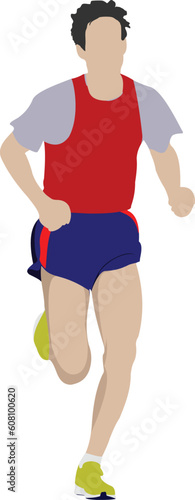 The running man. Vector illustration