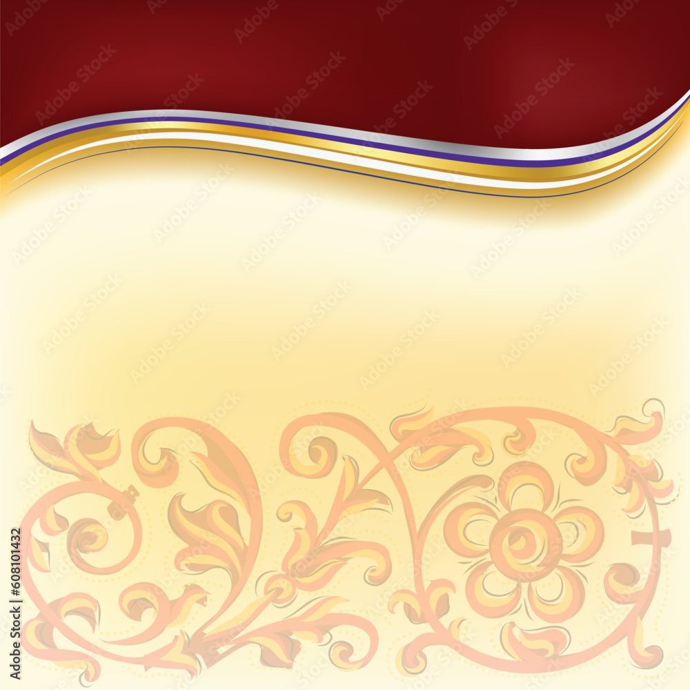 abstract background with floral ornament on yellow abstract background with floral ornament on yellow
