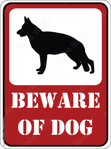 beware of dog sign - vector