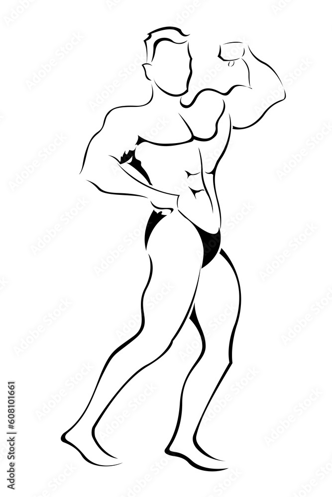 illustration of exercise sketch on white background