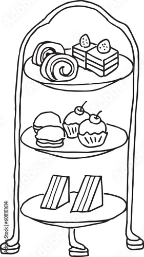 アフタヌーンティーのイラスト