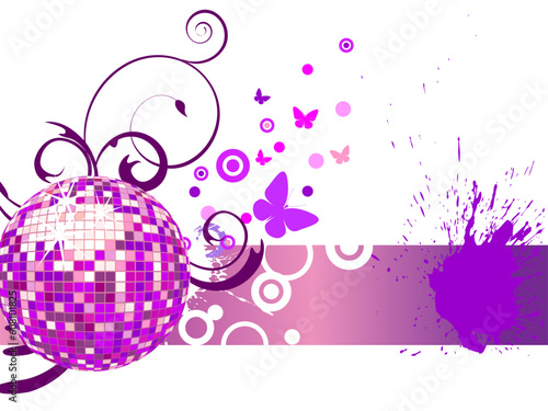 vector eps 10 illustration of a mirrow ball on an abstract background