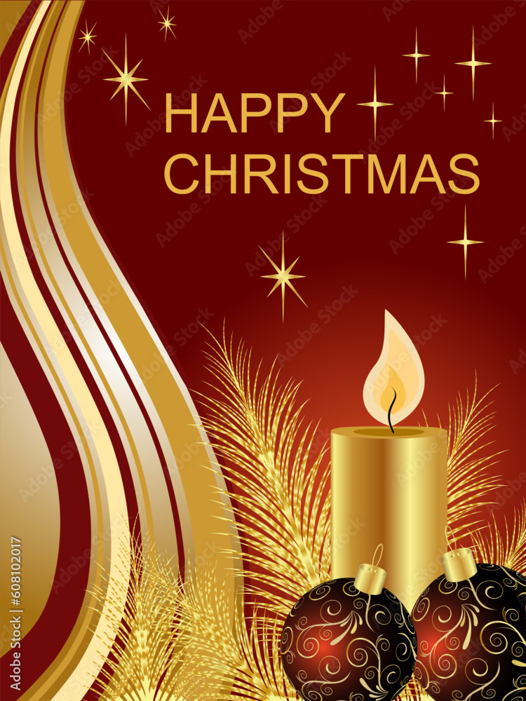 vector eps 10 illustration of a candle on a christmas background