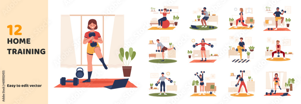 Obraz premium Home training element set