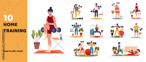Working out at home element set