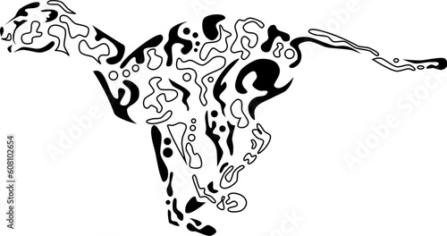 Vector abstract picture of silhouette of jaguar