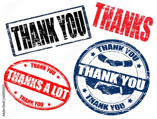 Set of thank you stamps