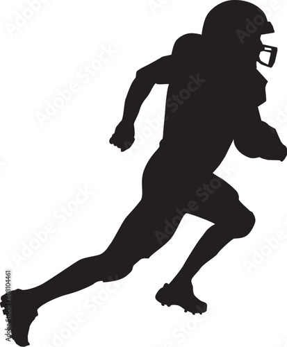 vector of an american football player running with the ball
