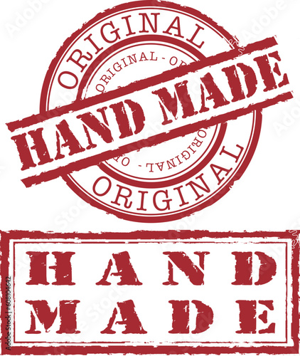 hand made stamp isolated on withe