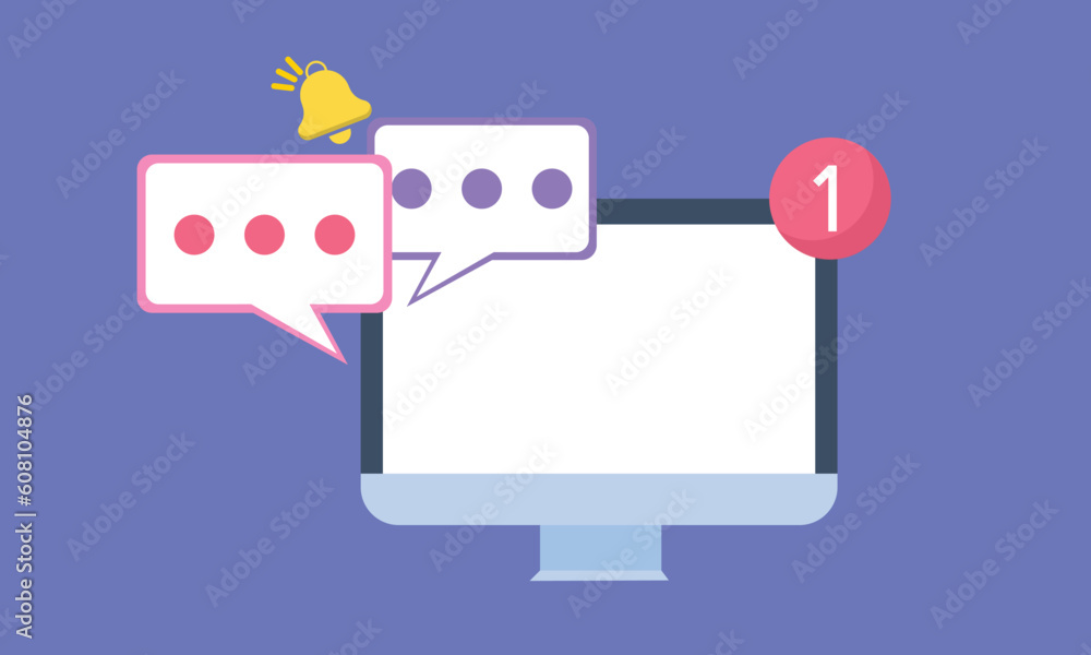Speech bubble with notebook for photo gallery platform, online social conversation comment concept, emoji message, speech icons, chat. Speech bubble with notebook for photo gallery platform, online social conversation comment concept, emoji message, speech icons, chat.