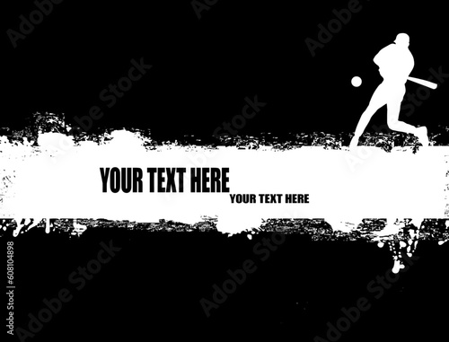 Canvas Print grunge baseball poster on black and white,vector illustration