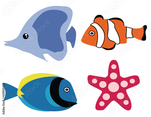 Exotic fish, vector illustartion