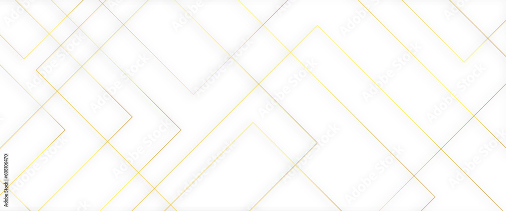 Modern minimal and clean white gold background with realistic line wave geometric circle shape, abstract white and gold colors with lines pattern texture business background.