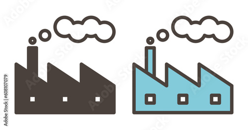 Simple and cute factory icon【Vector illustration】