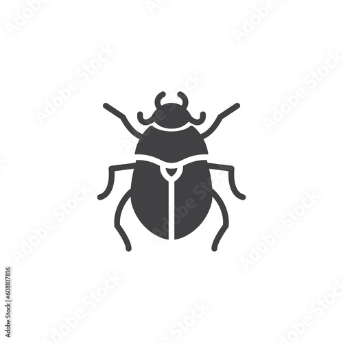 Flower chafer beetle vector icon