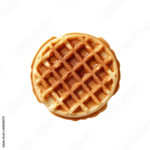 Waffle isolated on transparent background, created with generative AI