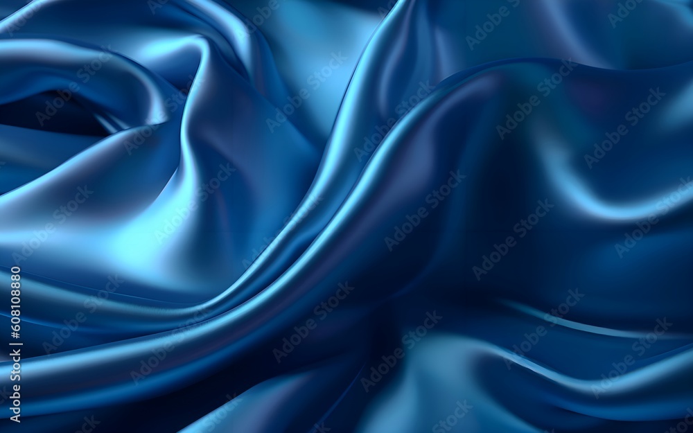 Fototapeta premium Shiny dark blue silk cloth background