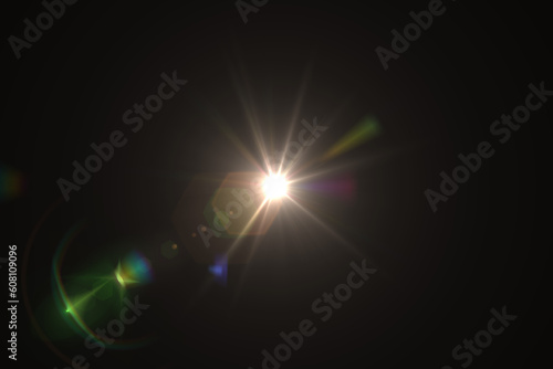 lens flare effects on black background